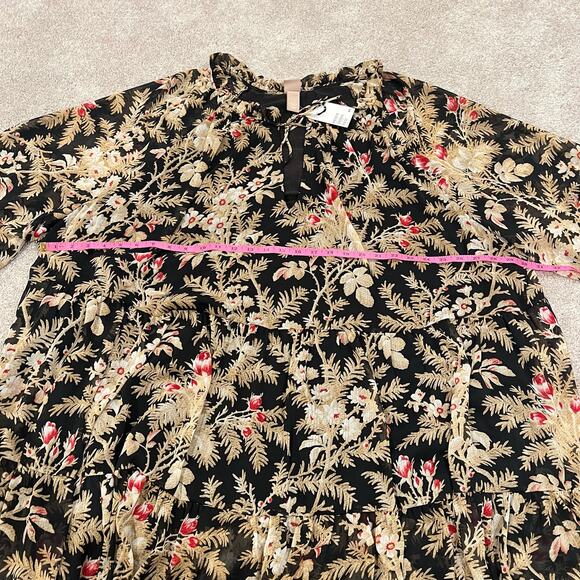 NWT H and‎ M Women's Plus Size Longsleeve Short Dress Brown Black Size 4XL - Picture 9 of 11